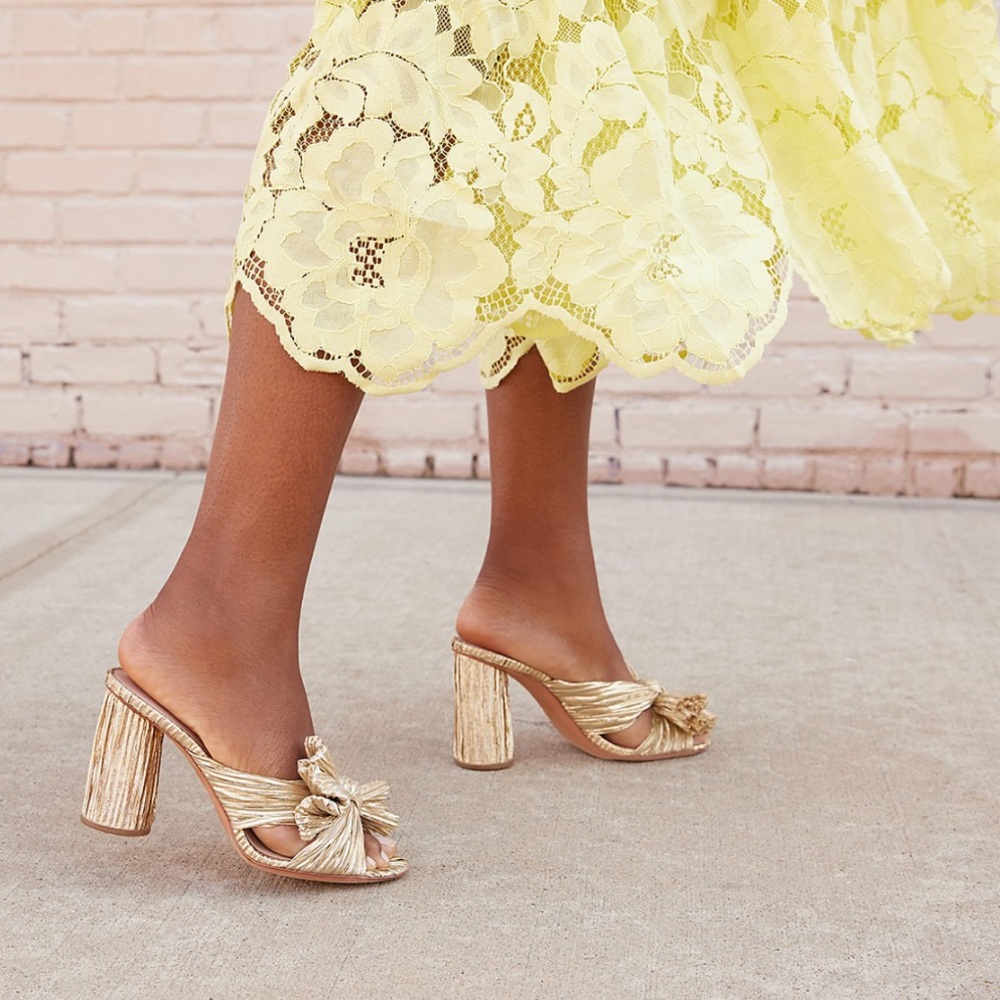 Loeffler Randall Penny Mule in gold ✨